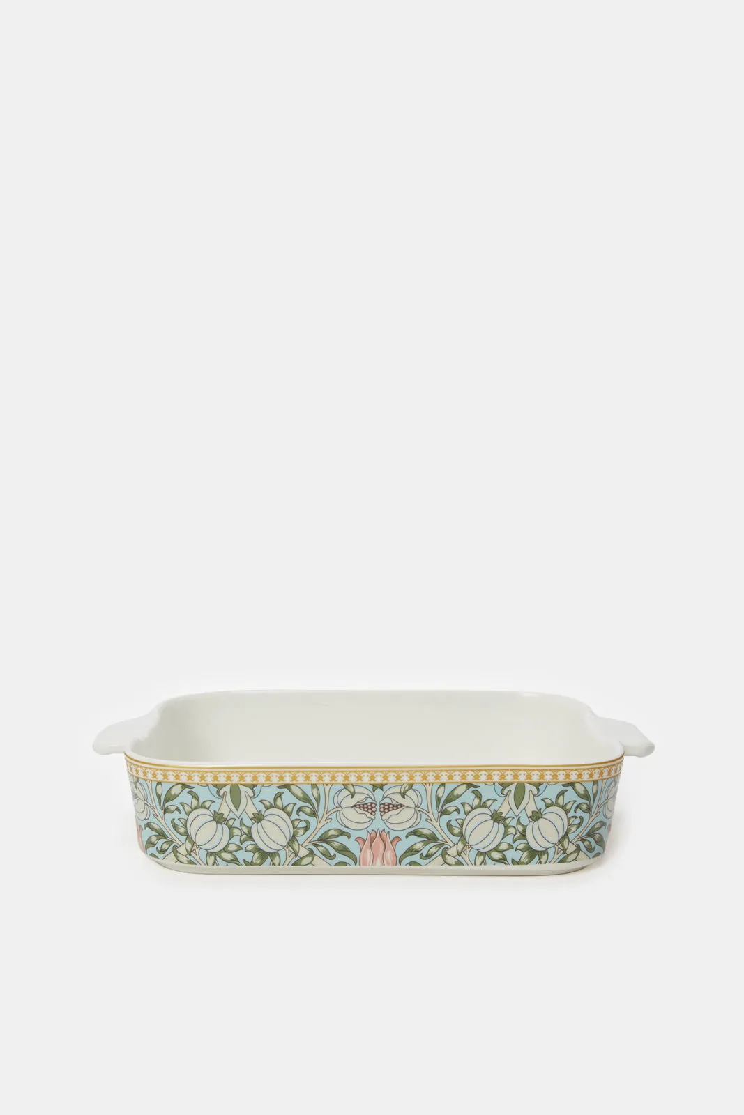 White Floral Rectangle Baking Dish (Medium)