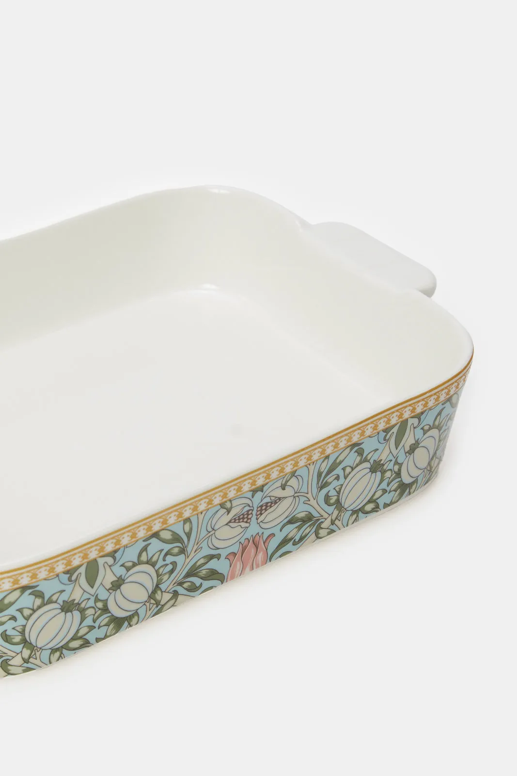 White Floral Rectangle Baking Dish (Medium)