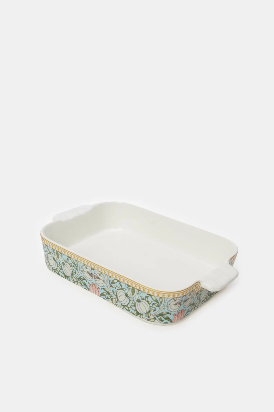 White Floral Rectangle Baking Dish (Medium)