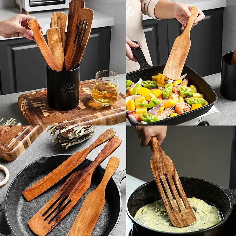 Wooden Long Handle Spatula