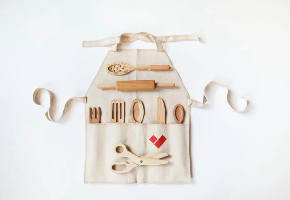 Wooden Play Kitchen Accessories Set